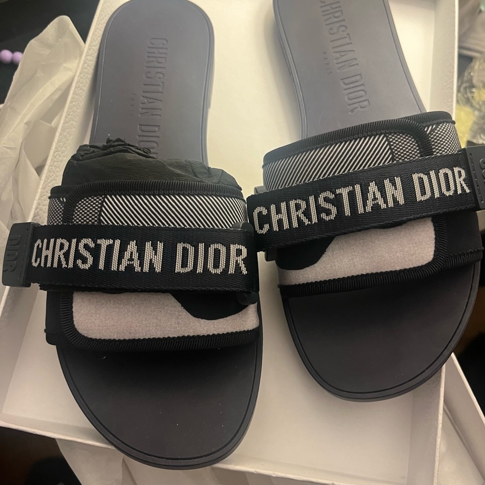 Authentic Dior “Diorevolution” blue slides